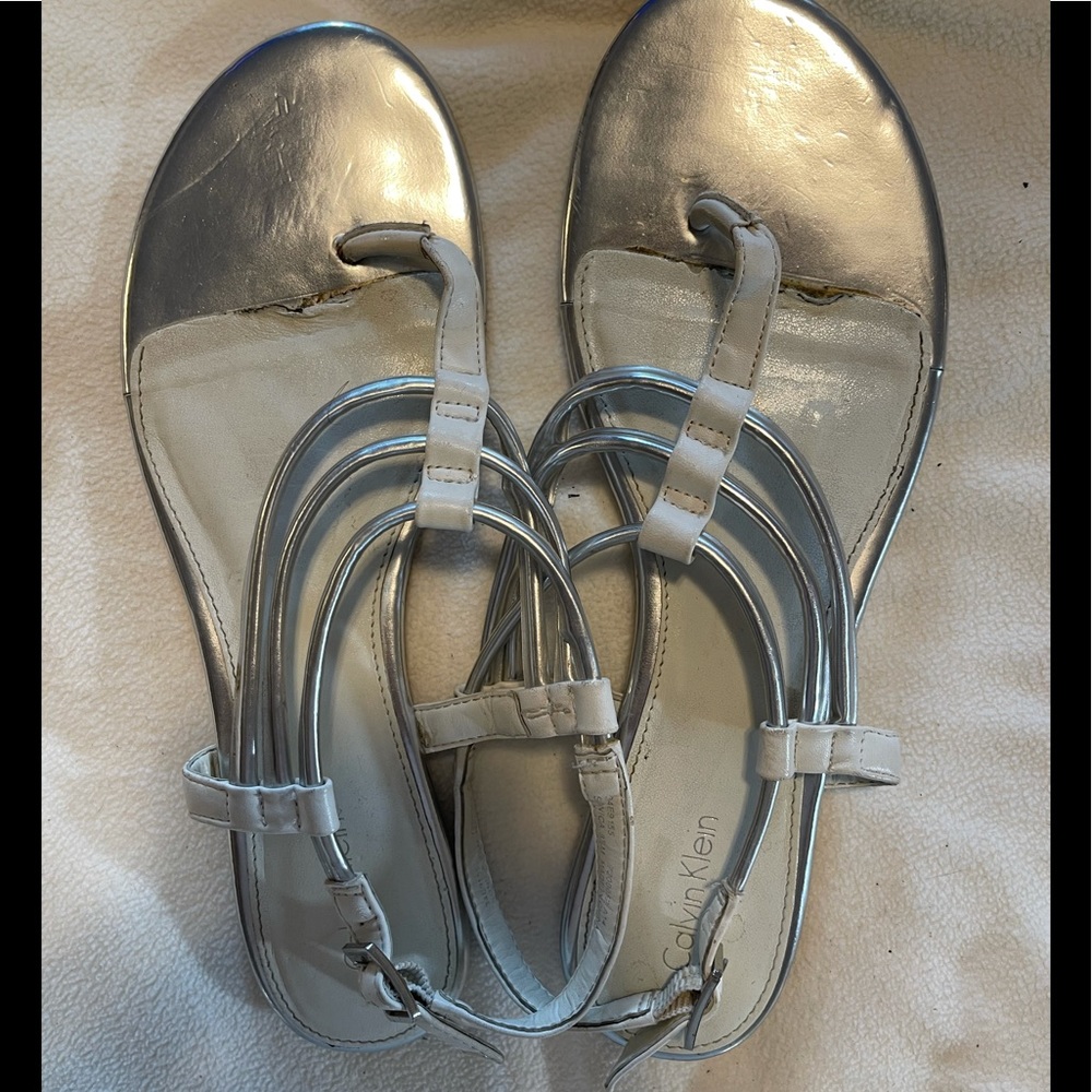 COPY - Calvin Klein white and silver sandals